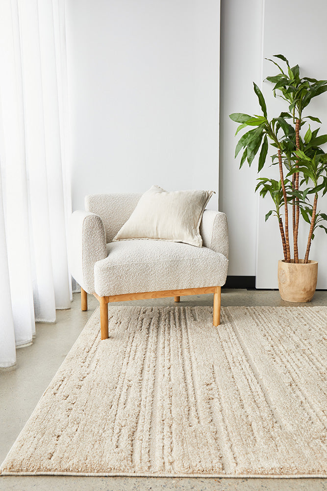 Ezra Natural easy care floor rug