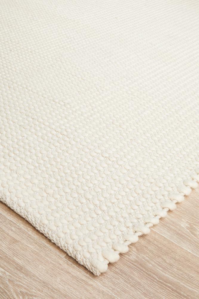 Lagom White Felted Wool Floor Rug - All Modern Design