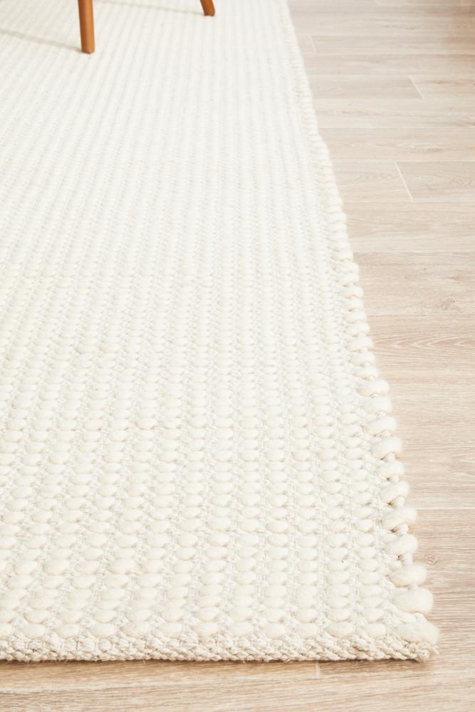 Lagom White Felted Wool Floor Rug - All Modern Design
