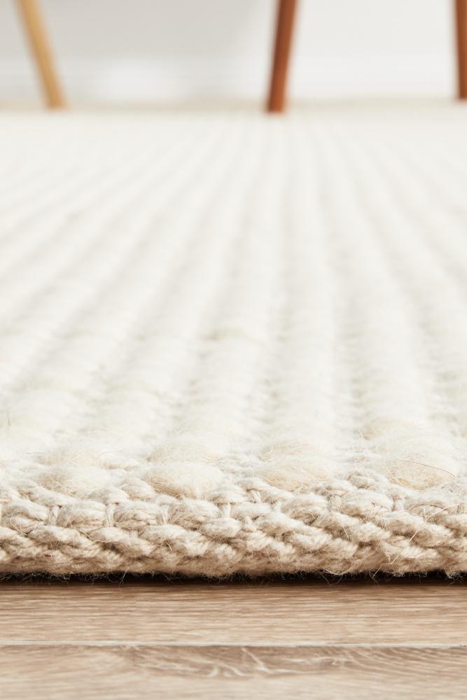 Lagom White Felted Wool Floor Rug - All Modern Design