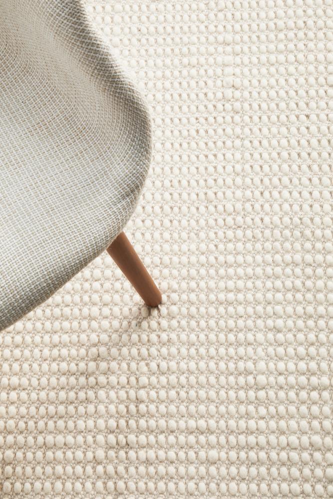 Lagom White Felted Wool Floor Rug - All Modern Design