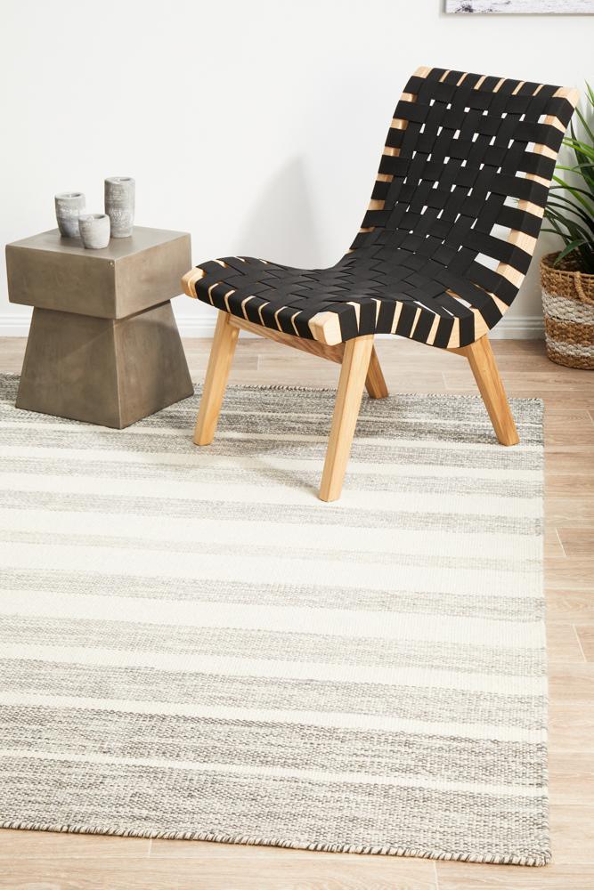 Signature Hand Woven Pure Wool Grey Rug - All Modern Design