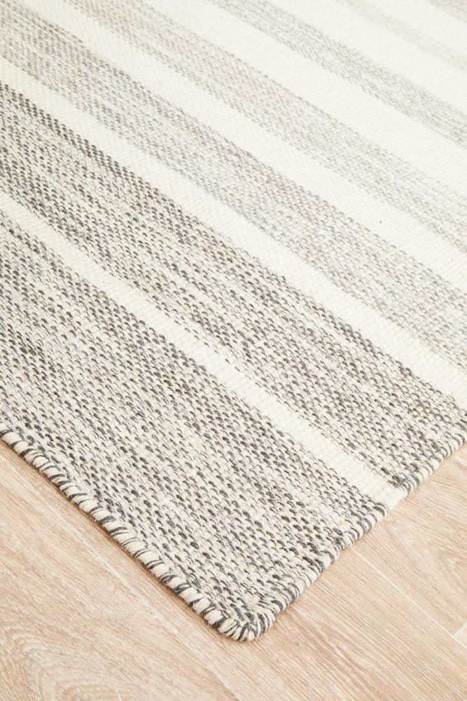 Signature Hand Woven Pure Wool Grey Rug - All Modern Design