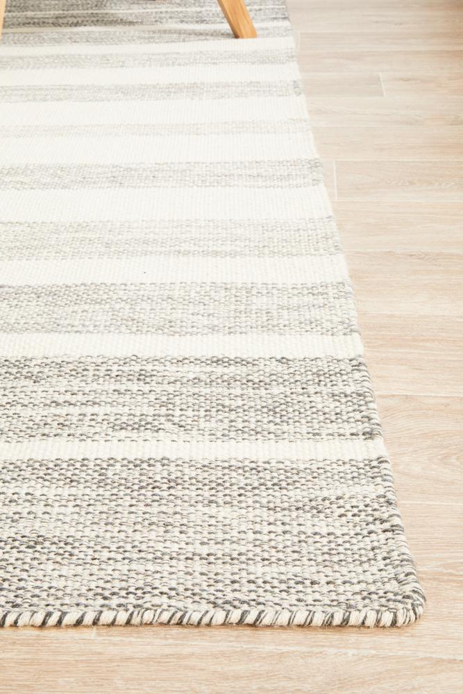 Signature Hand Woven Pure Wool Grey Rug - All Modern Design