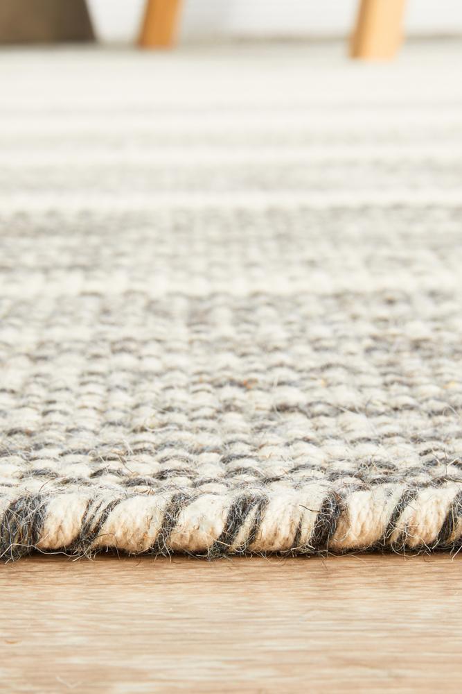Signature Hand Woven Pure Wool Grey Rug - All Modern Design