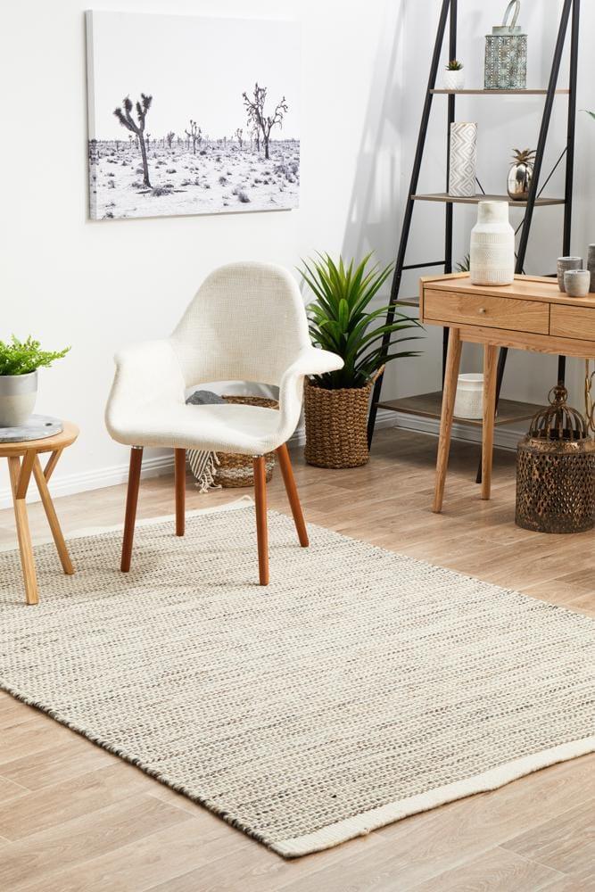 Natural Pure Wool  flatweave FLoor Rug - All Modern Design