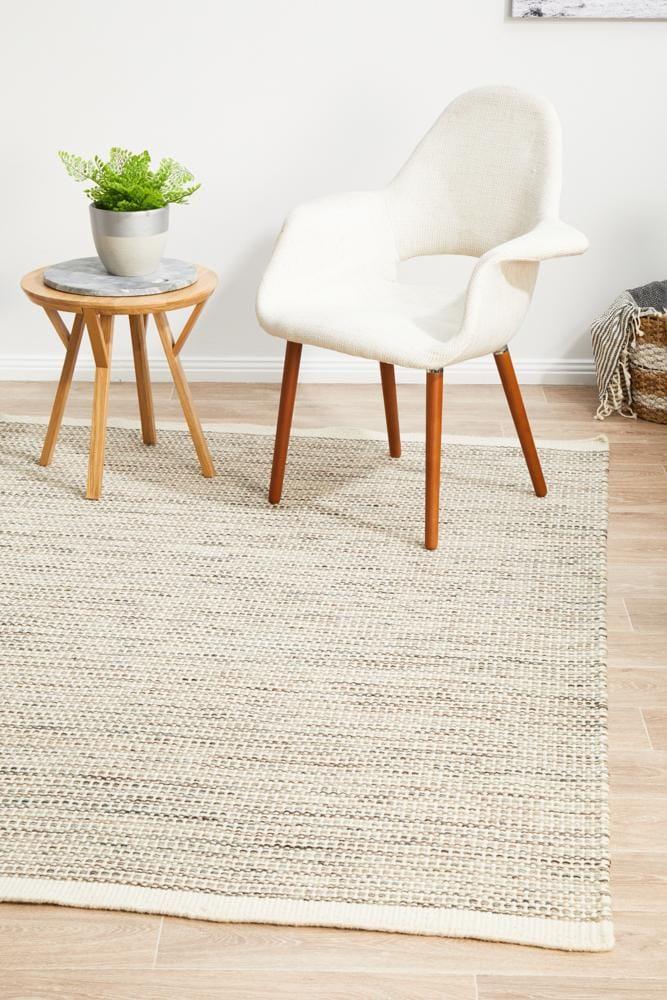 Natural Pure Wool  flatweave FLoor Rug - All Modern Design