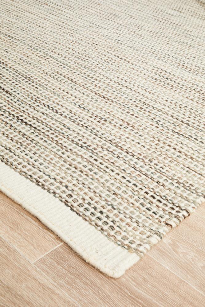 Natural Pure Wool  flatweave FLoor Rug - All Modern Design