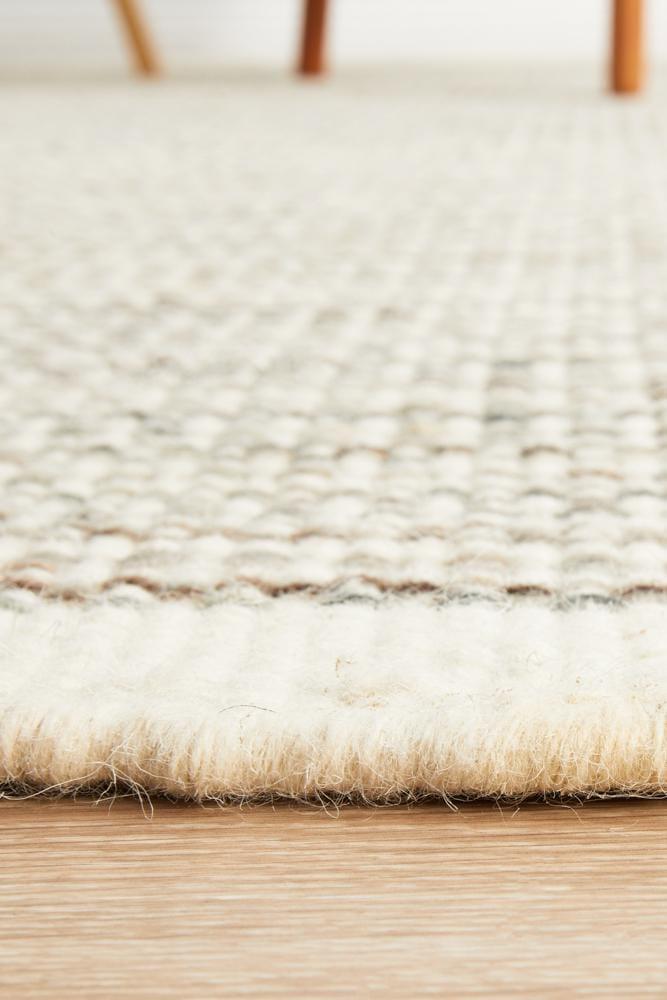 Natural Pure Wool  flatweave FLoor Rug - All Modern Design