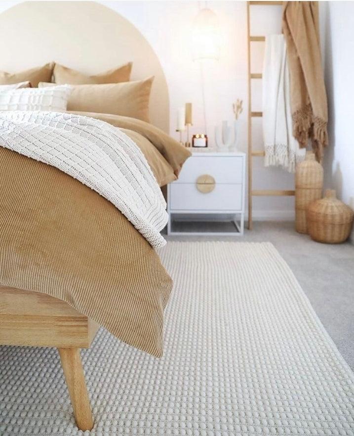 Lagom White Felted Wool Floor Rug - All Modern Design